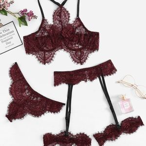 Dark Red Lingerie Set